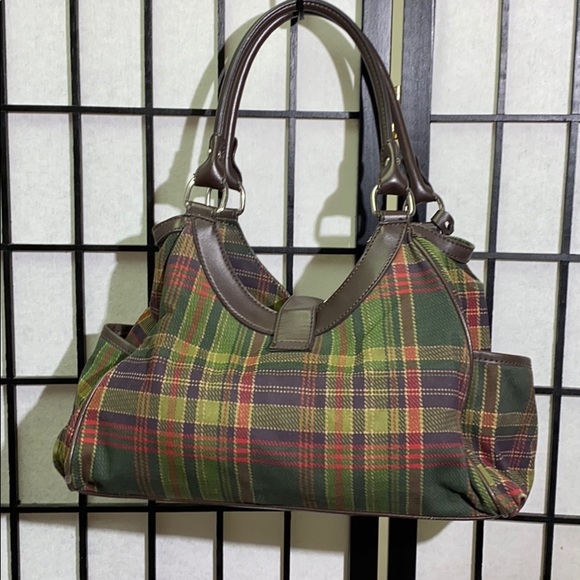 Chaps Plaid Handbag 11x9 - Picture 4 of 5